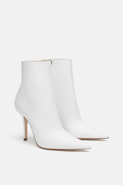 Leather Stiletto Heel Ankle Boots from Zara