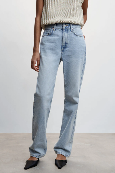 Mid-Rise Straight Jeans