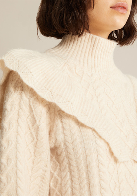 Winter White Ruffle Shoulder Jumper from Albaray