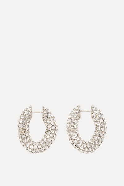 Loop Crystal-Pavé Hoop Earrings from Balenciaga