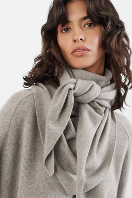 A Triangle Scarf Knitted In 100% Cashmere from Soft Goat