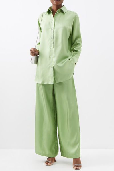 Wolfe Wide Leg Silk Pyjama Set from Olivia Von Halle 