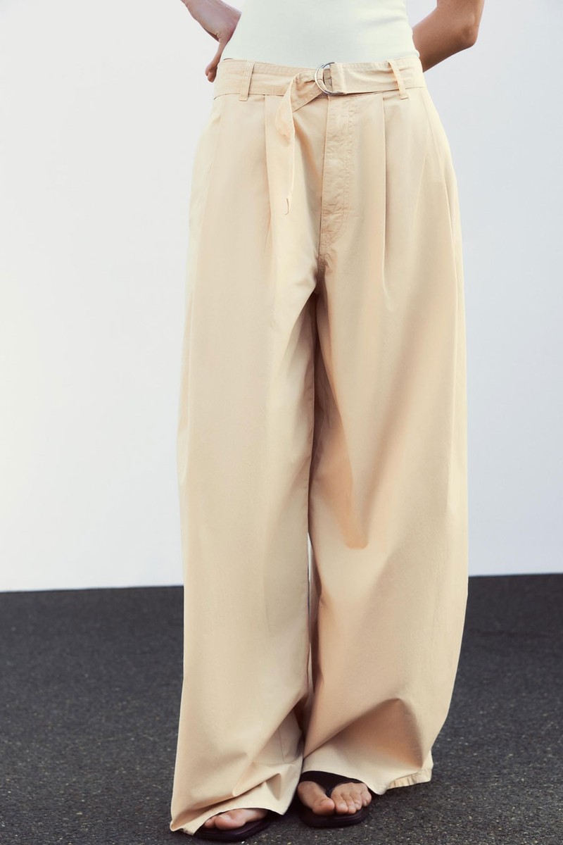Trousers With Belt & Darts from Zara