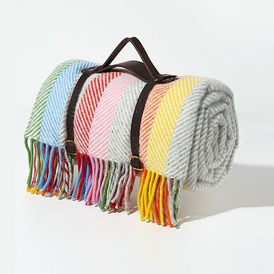 Tweedmill Striped-Fringed Wool Picnic Blanket from Anthropology