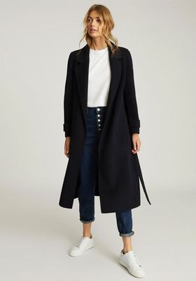 Wool Blend Longline Overcoat