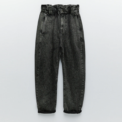 Paperbag Jeans In Faded Black from Zara