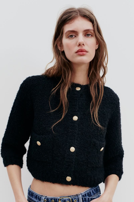 Knit Cardigan With Golden Buttons from Zara