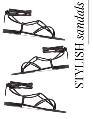 The Hazel Leather Wraparound Sandals, £120 | A. Emery