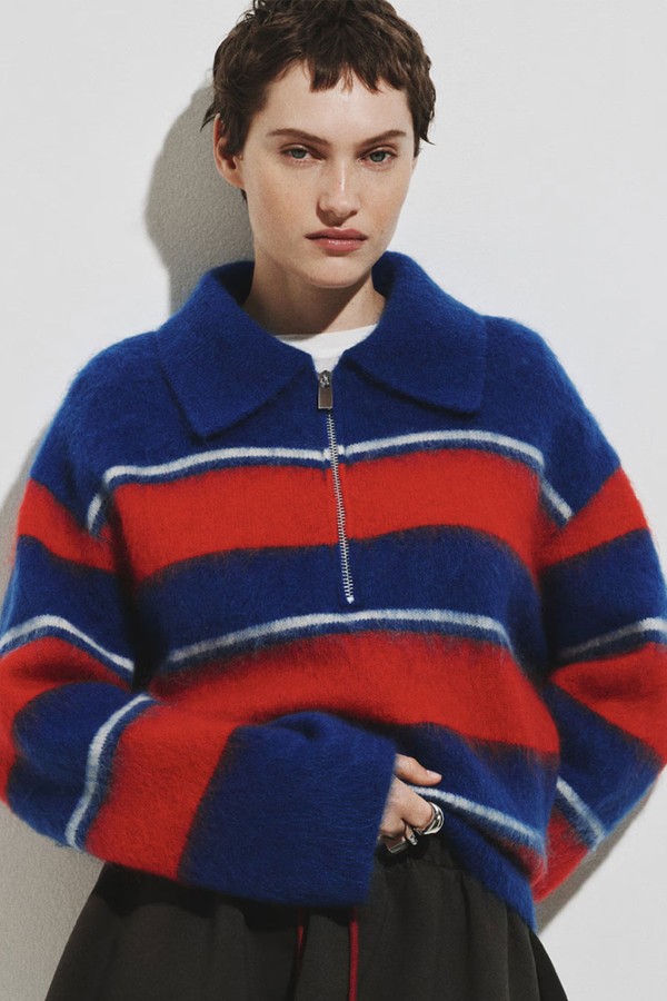 Mohair-Blend Zip-Top Jumper