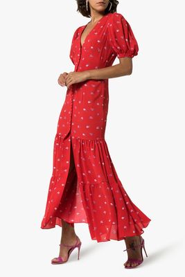 Rose Print Tiered Maxi Dress from Rotate