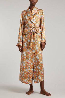 Betsy Silk Satin Long Robe, £450 | Liberty 