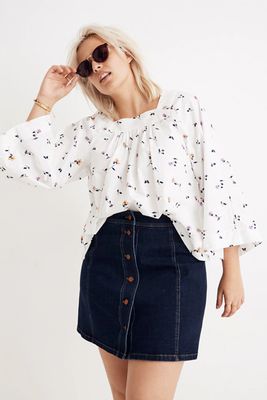 Square-Neck Top in Sweet Blossoms