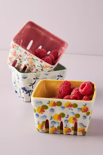 Floral Ceramic Berry Basket from Anthropologie