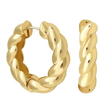 Chunky Rope Hoops In Gold