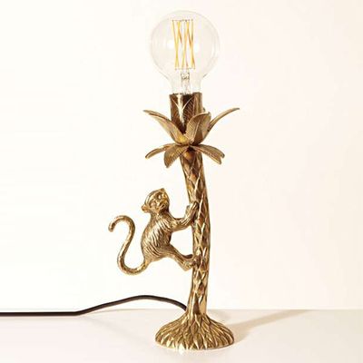 Mika Monkey Tree Gold Table Lamp