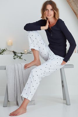 Cotton Flannel Star Print Pyjama Bottoms