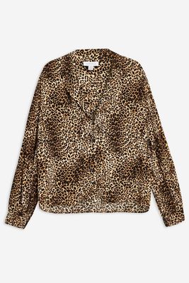Leopard Long Sleeve Shirt from Topshop
