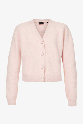 V-Neck Cropped Alpaca-Blend Cardigan from The Kooples