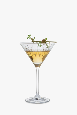 Set Of 2 Crystal Limelight Cut Glass Martini Glasses