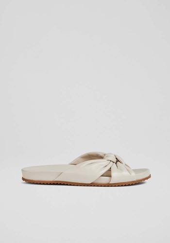 Valerie Stone Leather Knotted Sliders