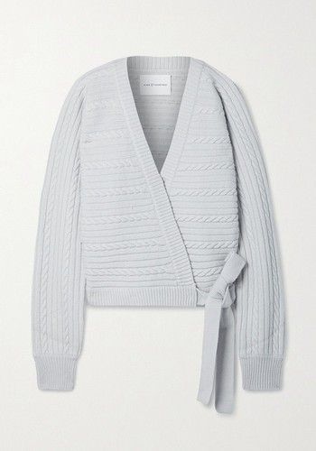 Cable-Knit Merino Wool Wrap Cardigan from King & Tuckfield