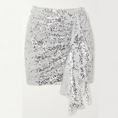 Emely Ruched Sequined Chiffon Mini Skirt from In The Mood For Love