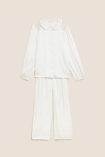 Satin & Lace Revere Pyjama Set from Rosie