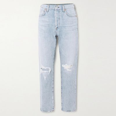 Liya Distressed High-Rise Straight-Leg Jeans from Citizens Of Humanity