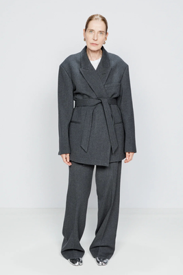 Exaggerated Recycled Wool-Blend Tux Blazer from Raey