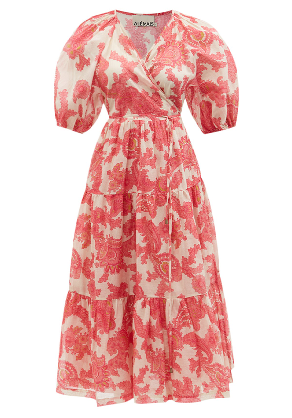 Juno Paisley-Print Cotton-Voile Wrap Dress from ALÉMAIS