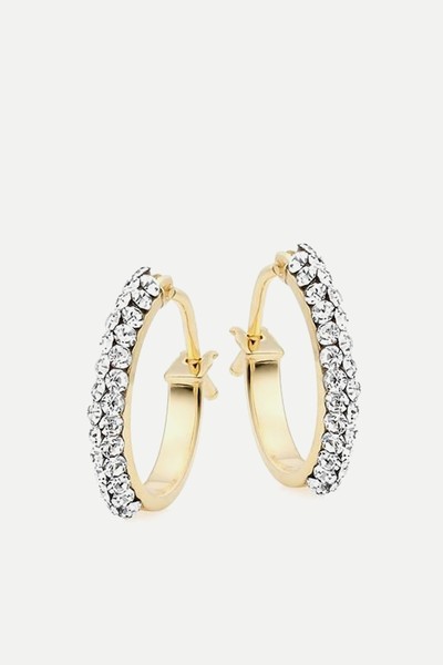 9ct-Gold Crystal Hoop Earrings from Beaverbrooks