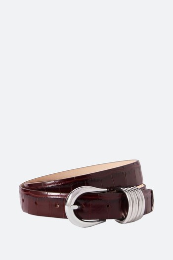 Hollyhock Sroc-Effect Leather Belt from Déhanche