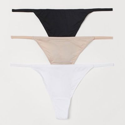 3-Pack Microfibre Thong Briefs from H&M