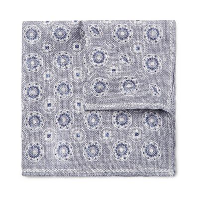 Reversible Printed Linen & Cotton-Blend Pocket Square from Brunello Cucinelli