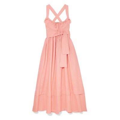 Joan Ruffled Linen Maxi Dress