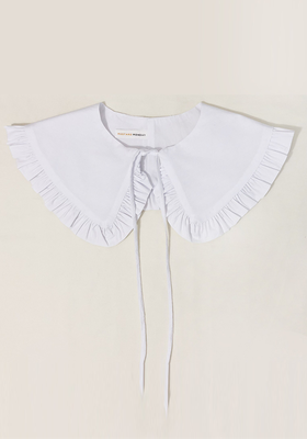 Extra Wide White Cotton Removable Collar from Mustard Monday