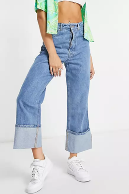 Turn Up Hem Wide Leg Jeans from Signature 8