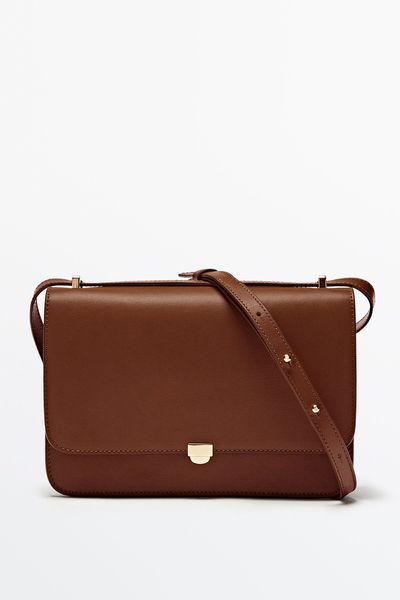 Rectangular Leather Crossbody Bag from Massimo Dutti