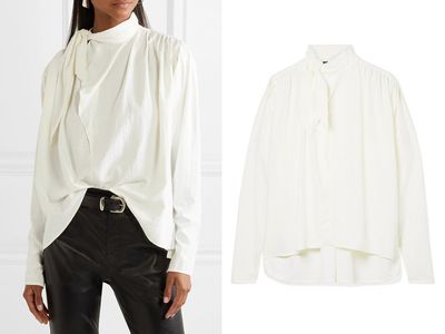 Pussy-Bow Washed Crepe Blouse from Isabel Marant