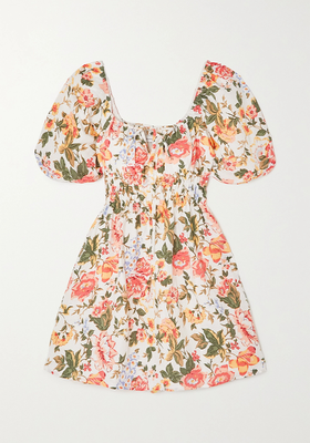 Nikoleta Floral-Print Linen Mini Dress from Faithful The Brand