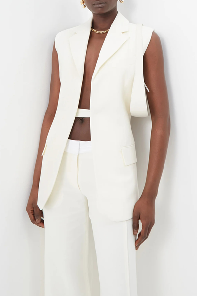 Sleeveless Open-Front Jacket from Victoria Beckham