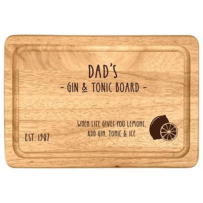 Dad's Gin & Tonic Wooden Board from GiftslnaJiffy