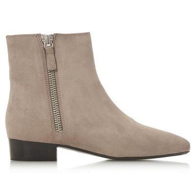 Pixon Stone Double Zip Low Block Heel Ankle Boot from Dune