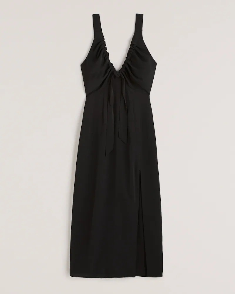 Cinched Neck Slip Midi Dress