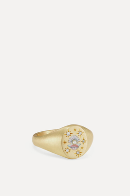 Clam & Pearl Ring from Cece