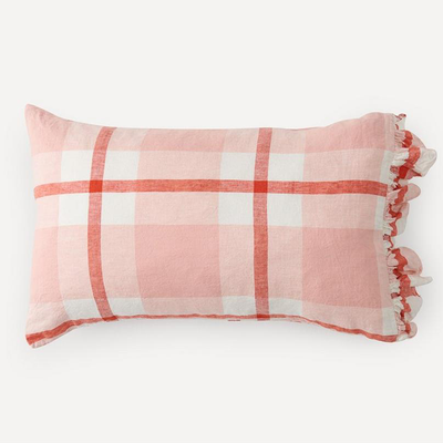 Floss Check Ruffle Pillowcase Set