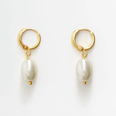 Pearl Pendant Earrings from Mango