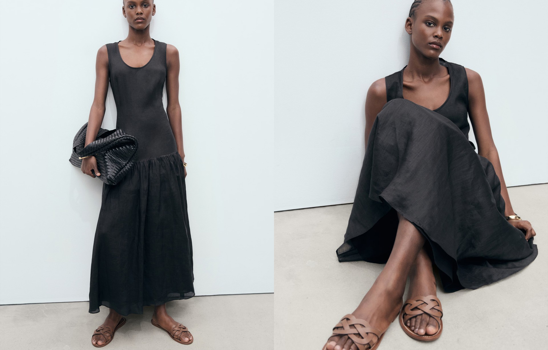 Leather Sandals With Intertwined Strap from Mango