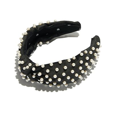 Black Velvet Pearl Headband from Lele Sadoughi