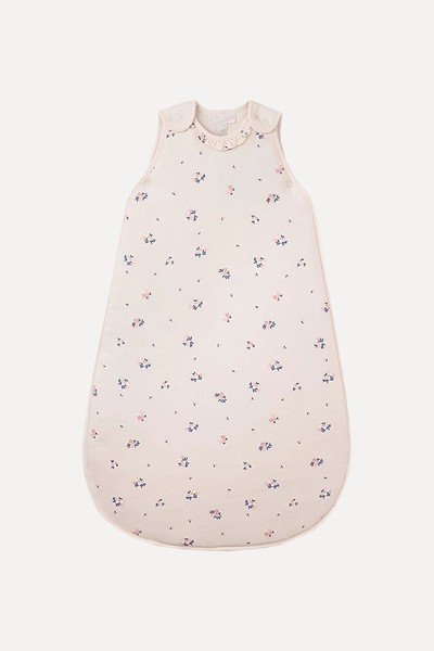 Organic Cotton Hattie Floral Frill Neck Sleeping Bag from The White Company